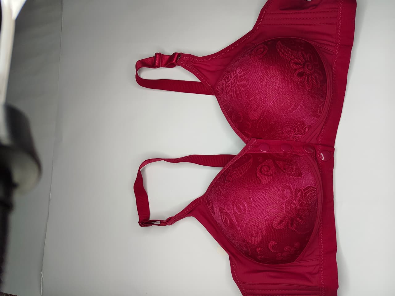 Midnight Bloom – Deep Navy Blue Full Coverage Bra