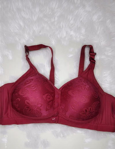 Midnight Bloom – Deep Navy Blue Full Coverage Bra