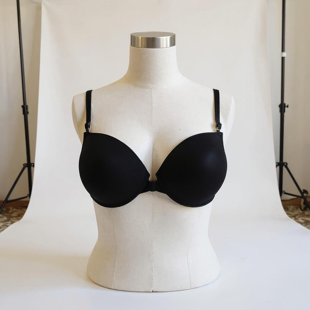 Elegant Backless Push-Up Bra with Decorative Lace Harness