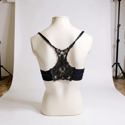 Elegant Backless Push-Up Bra with Decorative Lace Harness